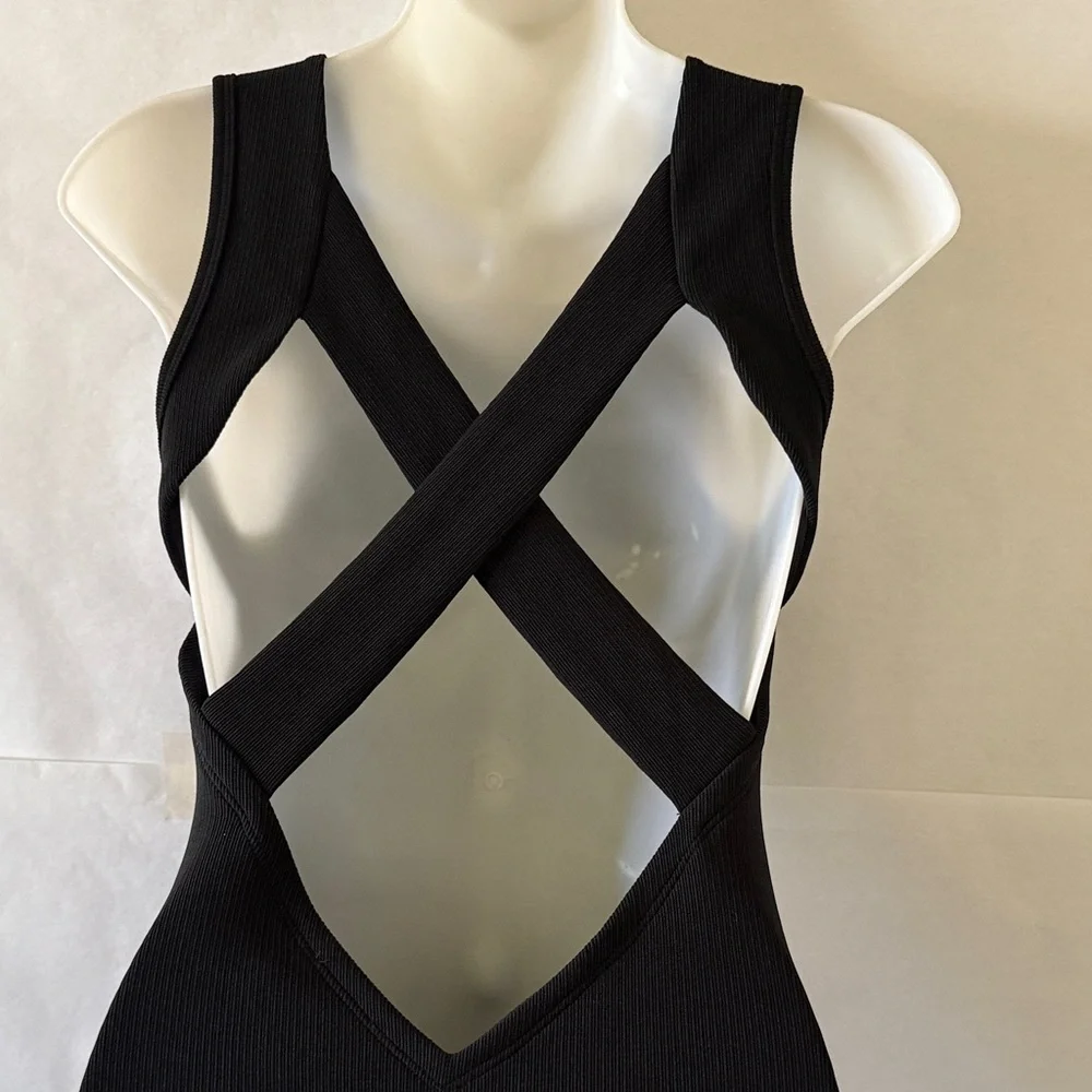 Superdown Sherry Ribbed Cutout Maxi Dress Size S Revolve Black Bodycon Event - Picture 9 of 15